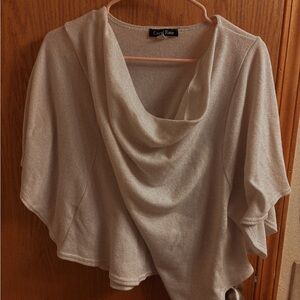 Carol Rose Women's Beige Poncho Sweater